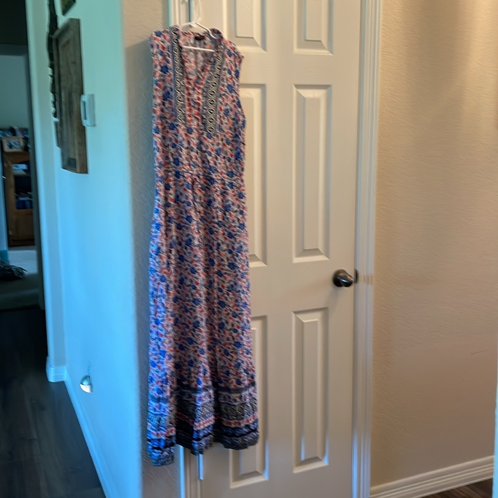 Talbots Dress floral pattern maxi Multicolor V Neck dress 4